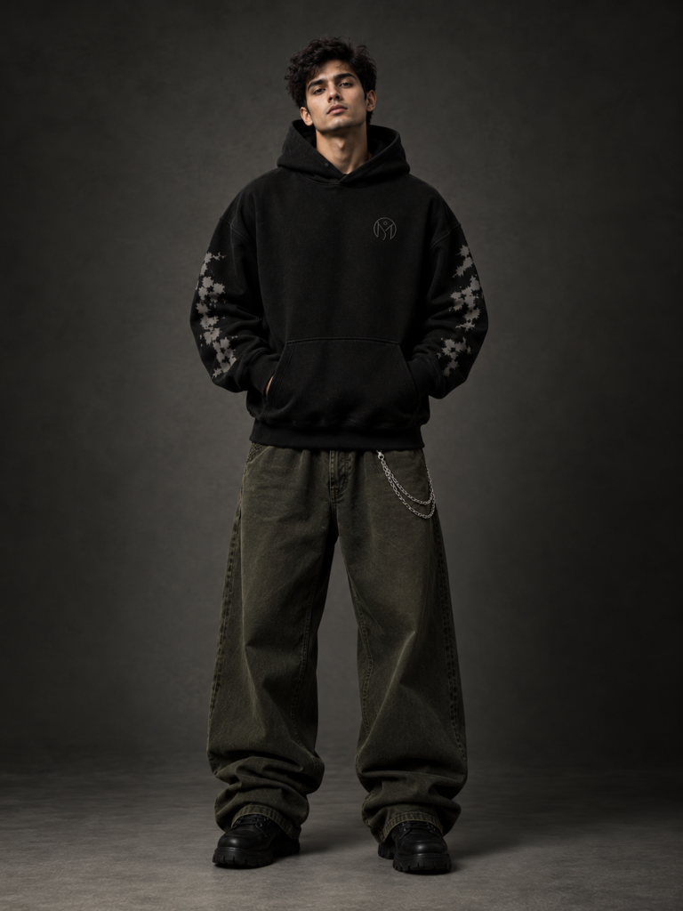 premium black hoodie