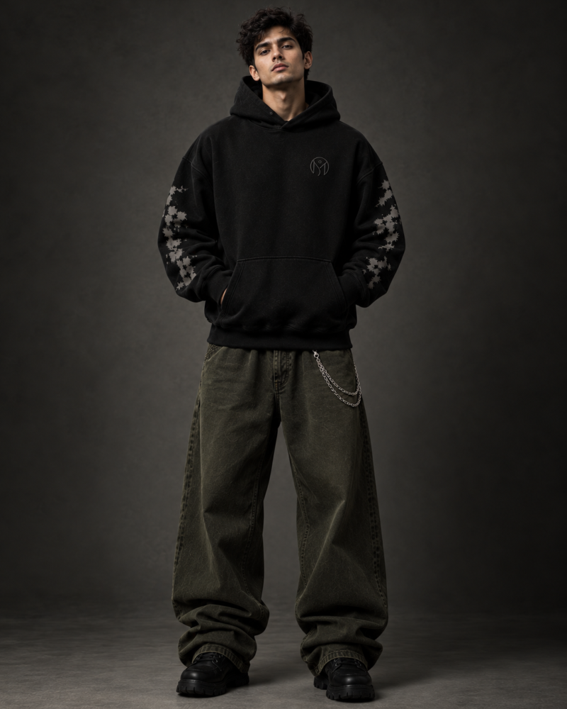 premium black hoodie