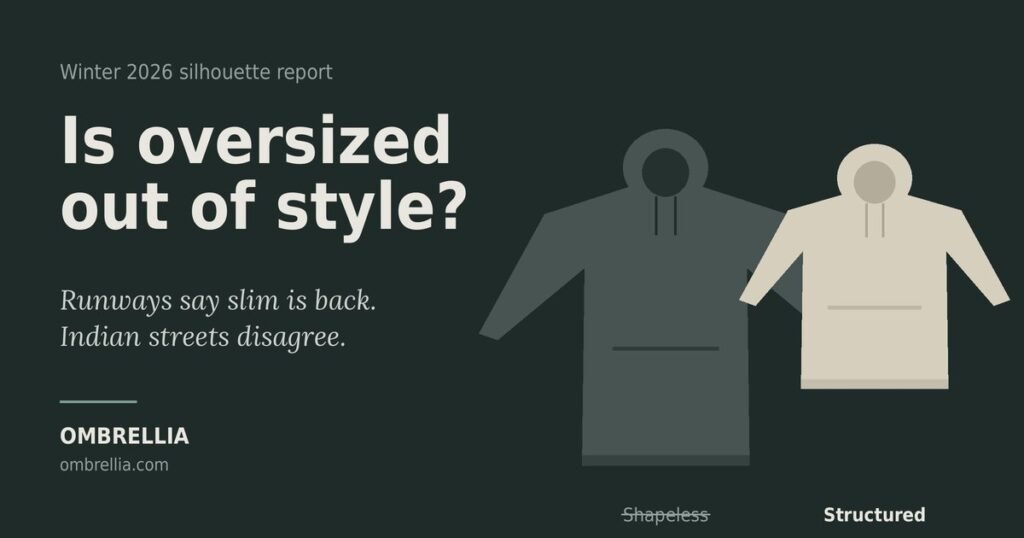 oversized fashion, winter 2026 trends, streetwear India, silhouette trends, mens fashion